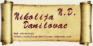 Nikolija Danilovac vizit kartica